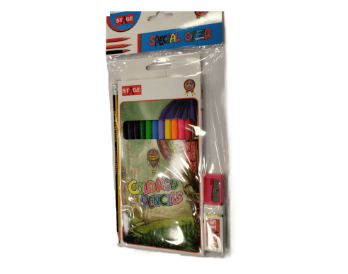 باكيت الوان 12 لون وقلم ومحاي وبراي