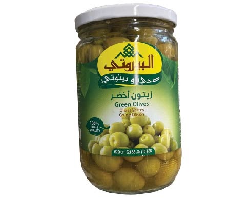البيروتي زيتون اخضر حب 620 غرام 
