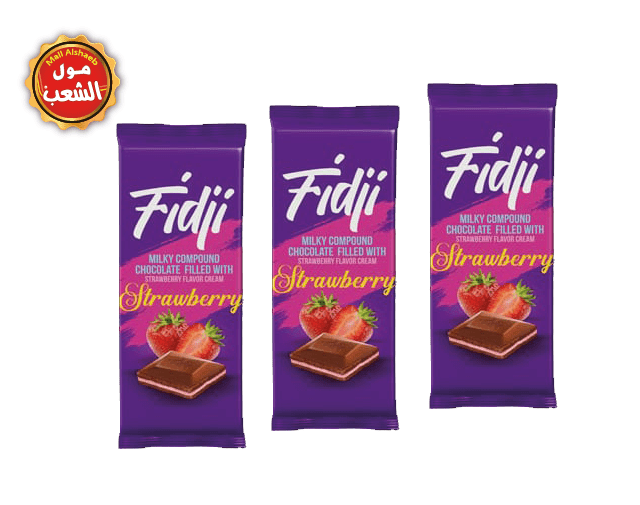 شوكولاتة الواح فيدج محشية فرولة  3 حبات 