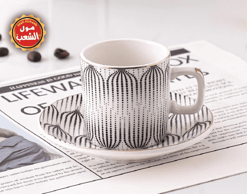 طقم شاي رويال 6 كاسات و 6 صحون 