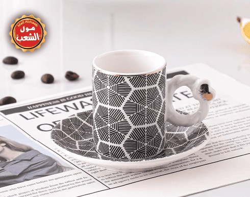 طقم شاي رويال 6 كاسات و 6 صحون 