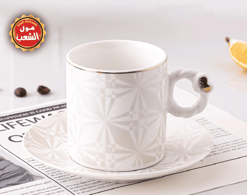 طقم شاي رويال 6 كاسات و 6 صحون 