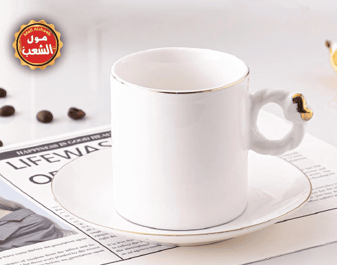 طقم شاي رويال 6 كاسات و 6 صحون 